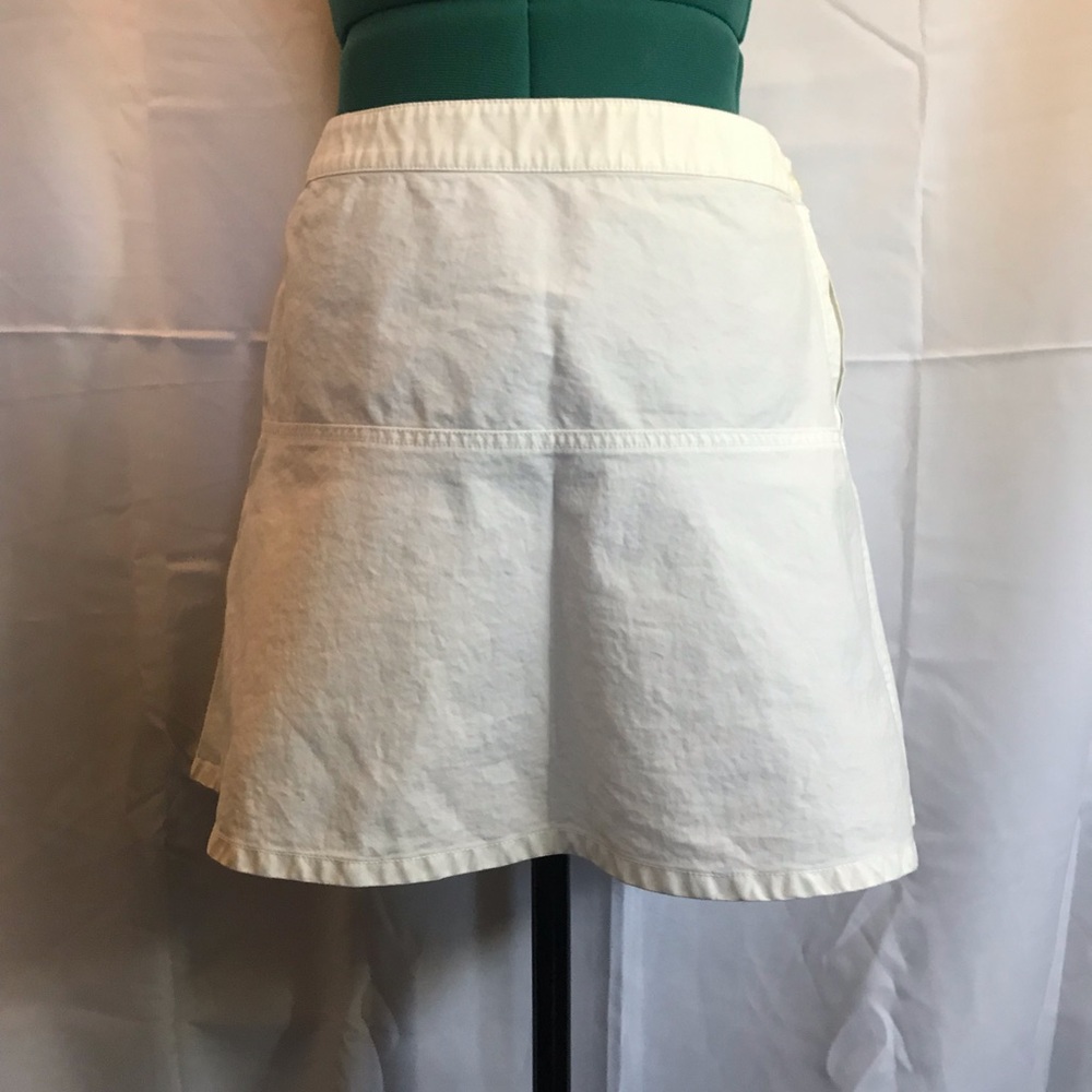 J Crew White mini skirt adjustable waist